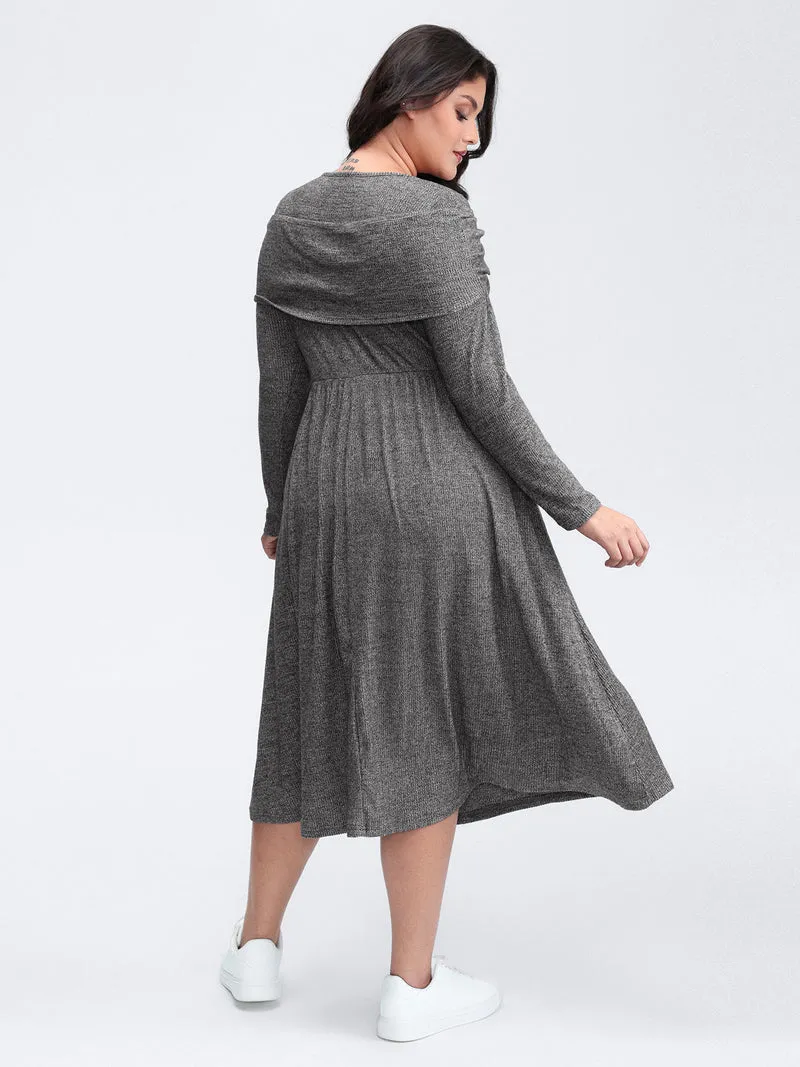 Supersoft Bowknot Stretchy Waist Midi Dress