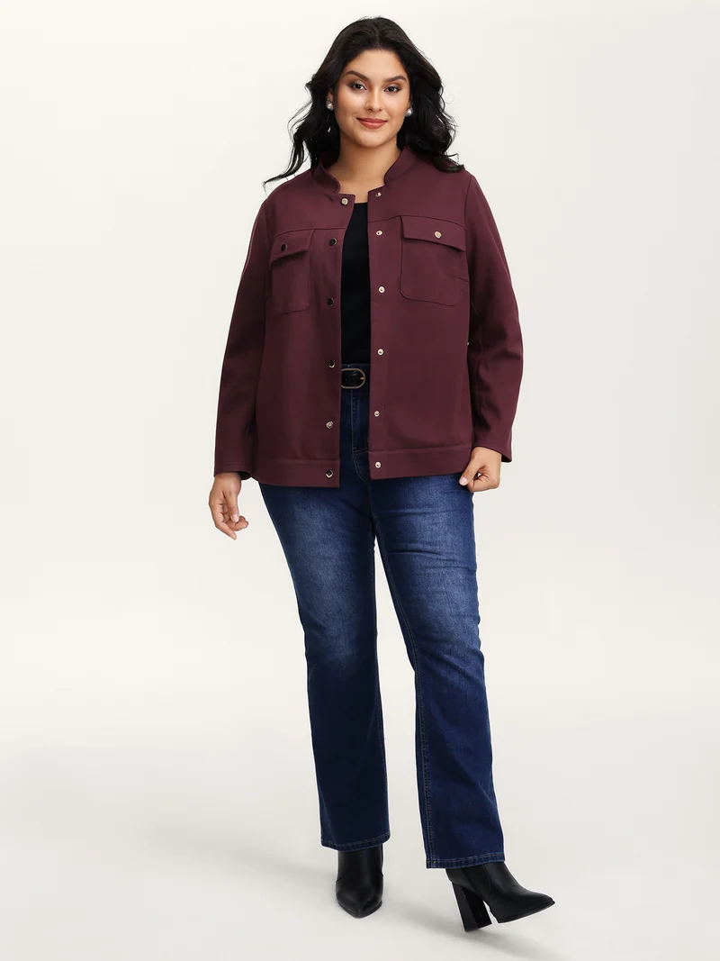 Chest Pockets Button-Down Jacket