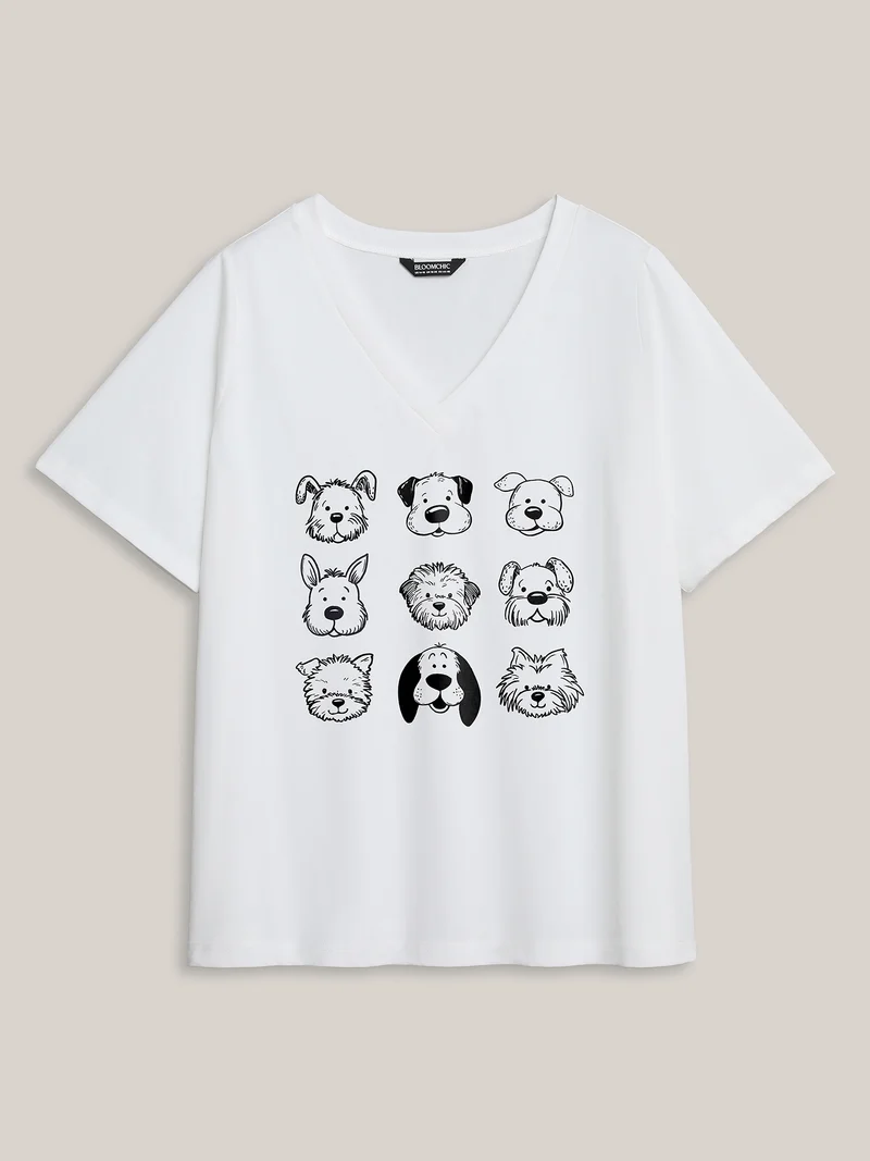 Hello Puppies V-Neck T-Shirt