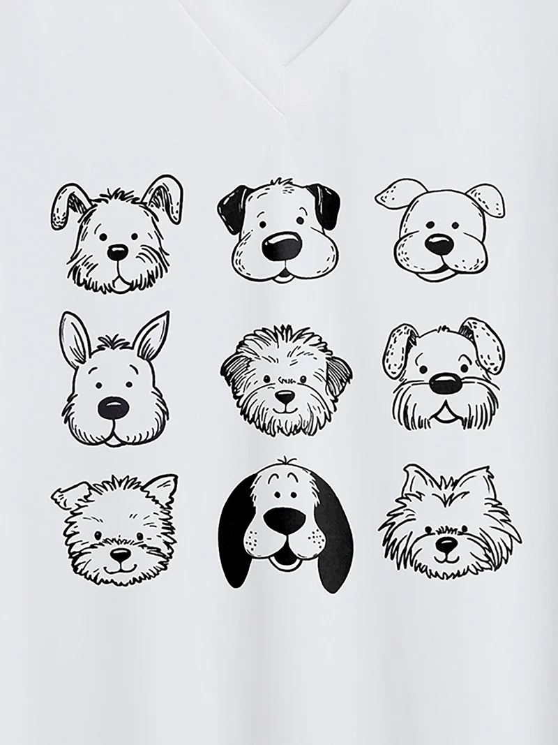 Hello Puppies V-Neck T-Shirt