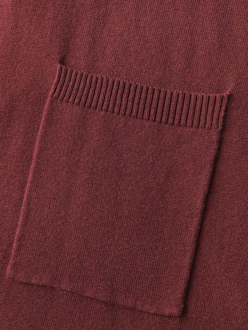 Supersoft Folded Collar Pocket Open-Front Knit Cardigan