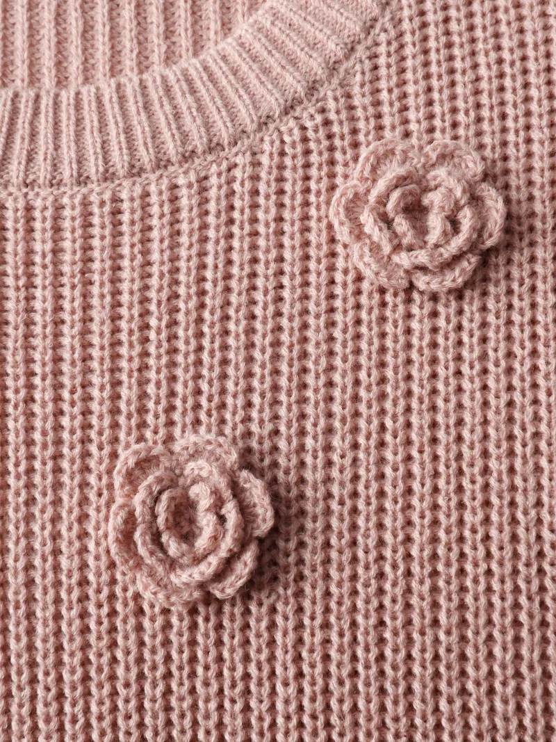 3D Floral Textured Pullover