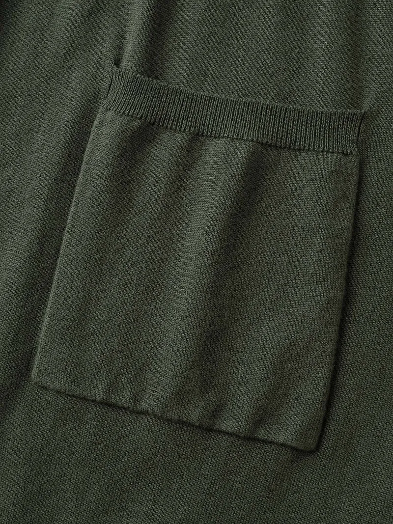 Hooded Drawstring Waist Pockets Knit Cardigan