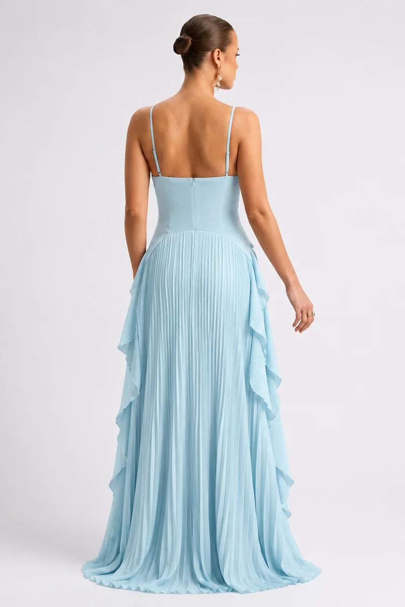 Robe grossesse longue plissée bretelles