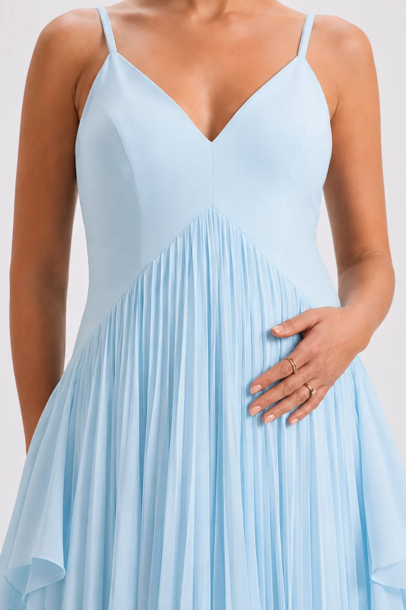 Robe grossesse longue plissée bretelles