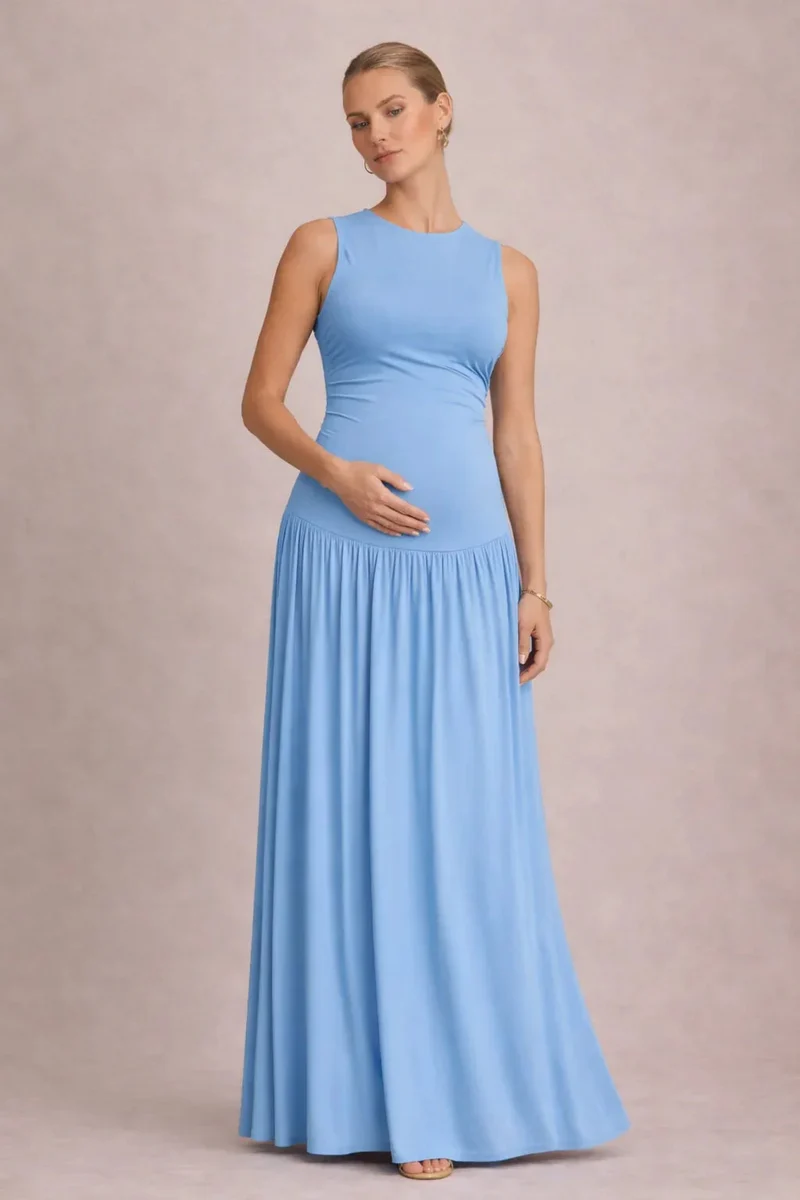 Robe maternité longue sans manches grossesse