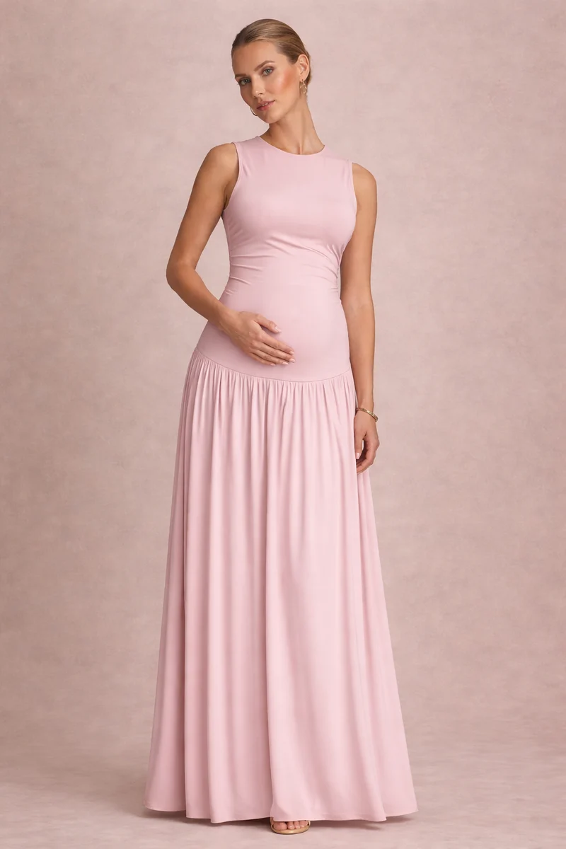 Robe maternité longue sans manches grossesse