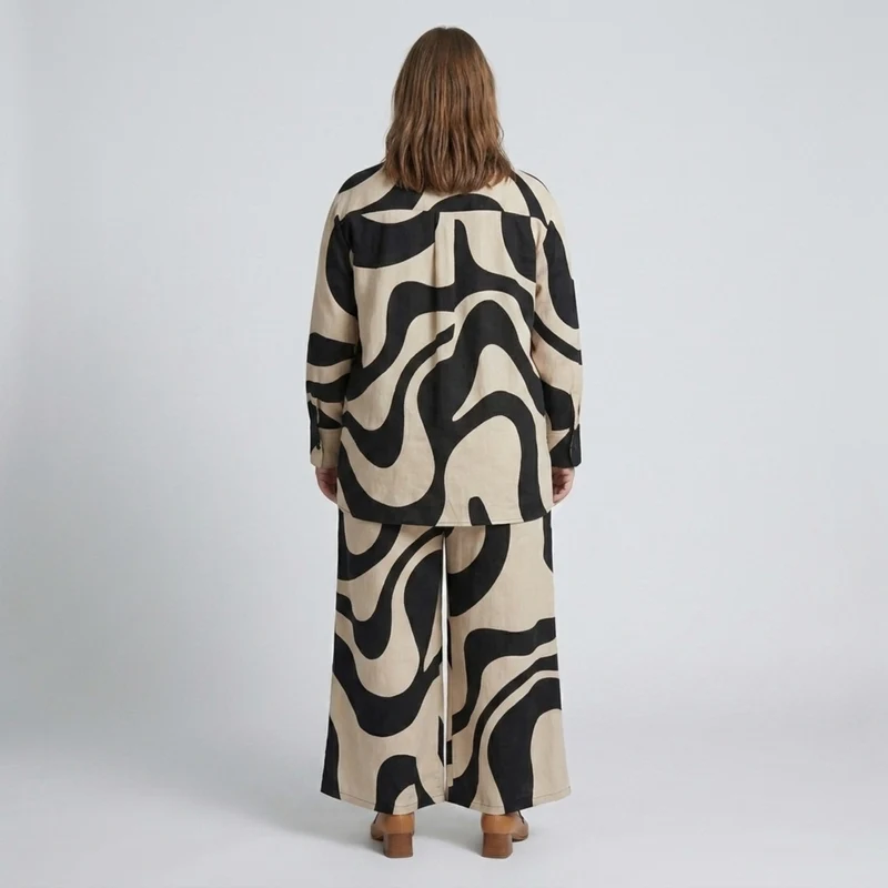 Ensemble deux pièces grande taille à motif graphique