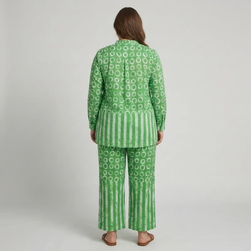 Ensemble pantalon grande taille à motifs