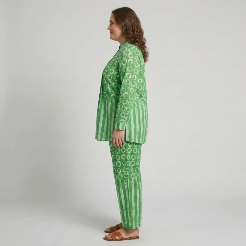 Ensemble pantalon grande taille à motifs