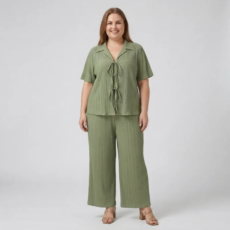 Ensemble pantalon deux pièces grande taille pour femme