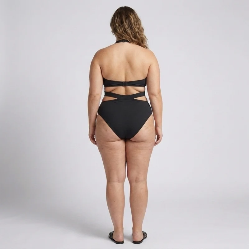 Maillot de bain une pièce grande taille pour femme maillot de bain dos nu à découpes