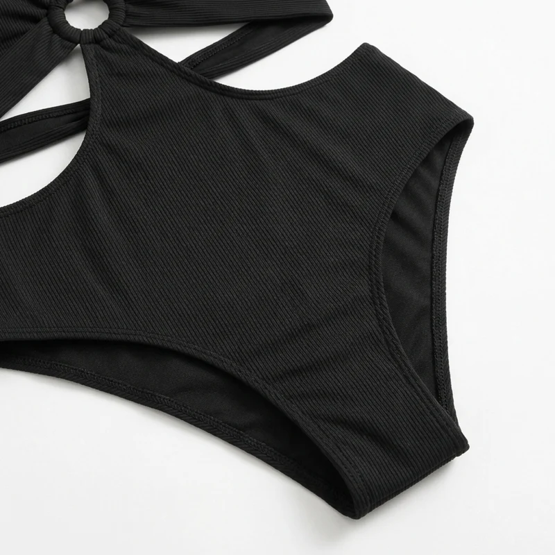 Maillot de bain une pièce grande taille pour femme maillot de bain dos nu à découpes