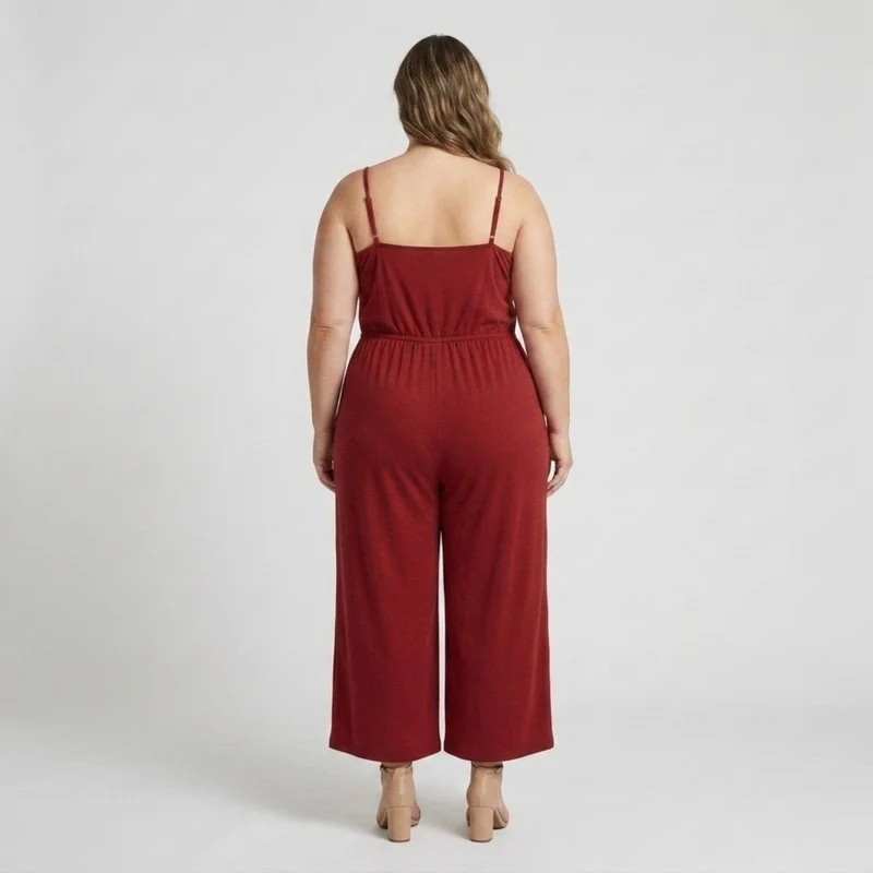 Combinaison grande taille pour femme ample et décontractée à jambes larges