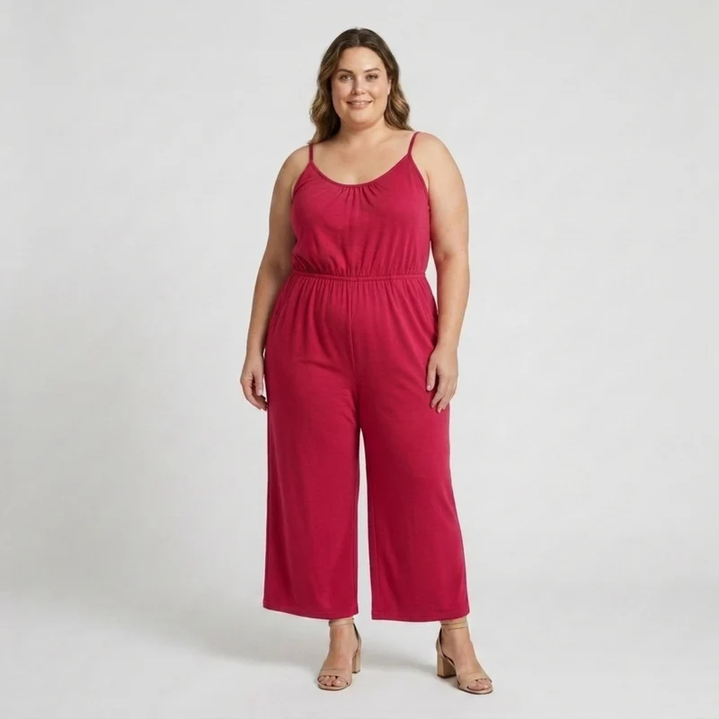 Combinaison grande taille pour femme ample et décontractée à jambes larges