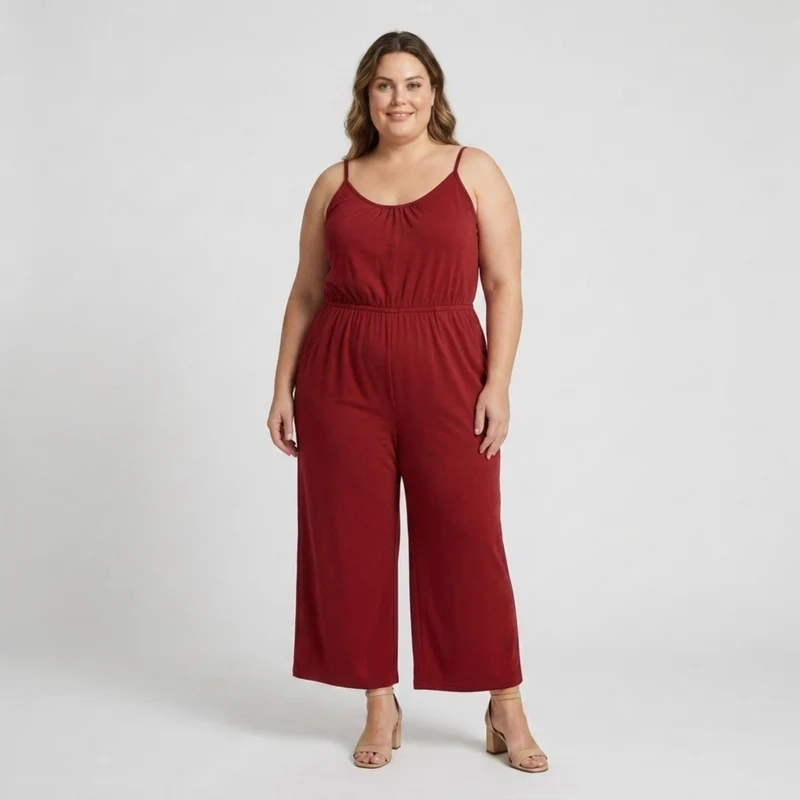 Combinaison grande taille pour femme ample et décontractée à jambes larges