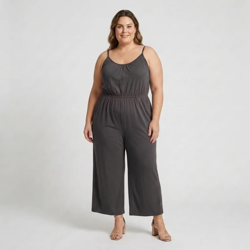 Combinaison grande taille pour femme ample et décontractée à jambes larges