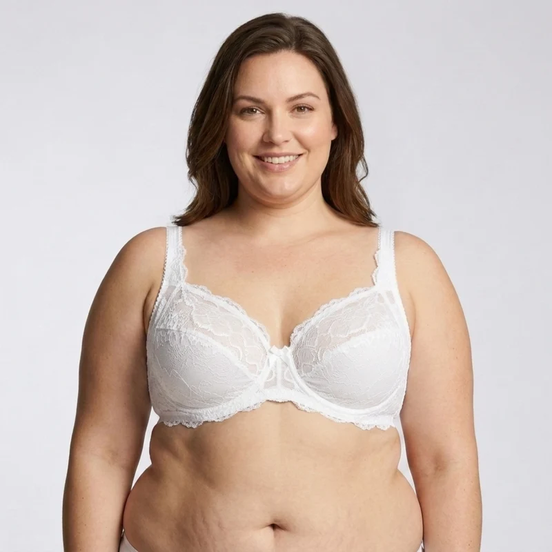Soutien-gorge grande taille pour femme avec armatures et détails en dentelle