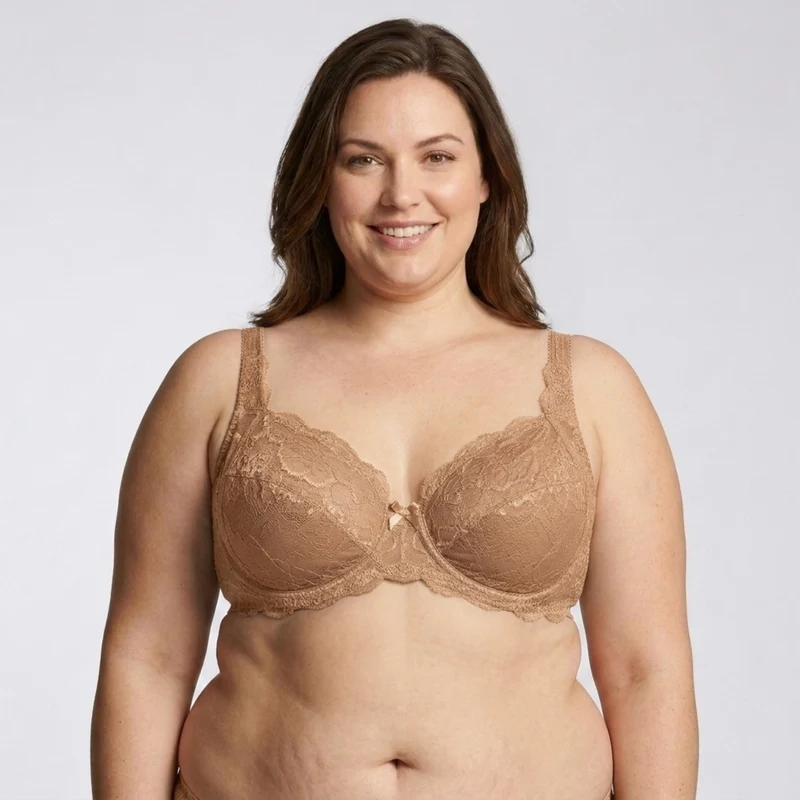 Soutien-gorge grande taille pour femme avec armatures et détails en dentelle