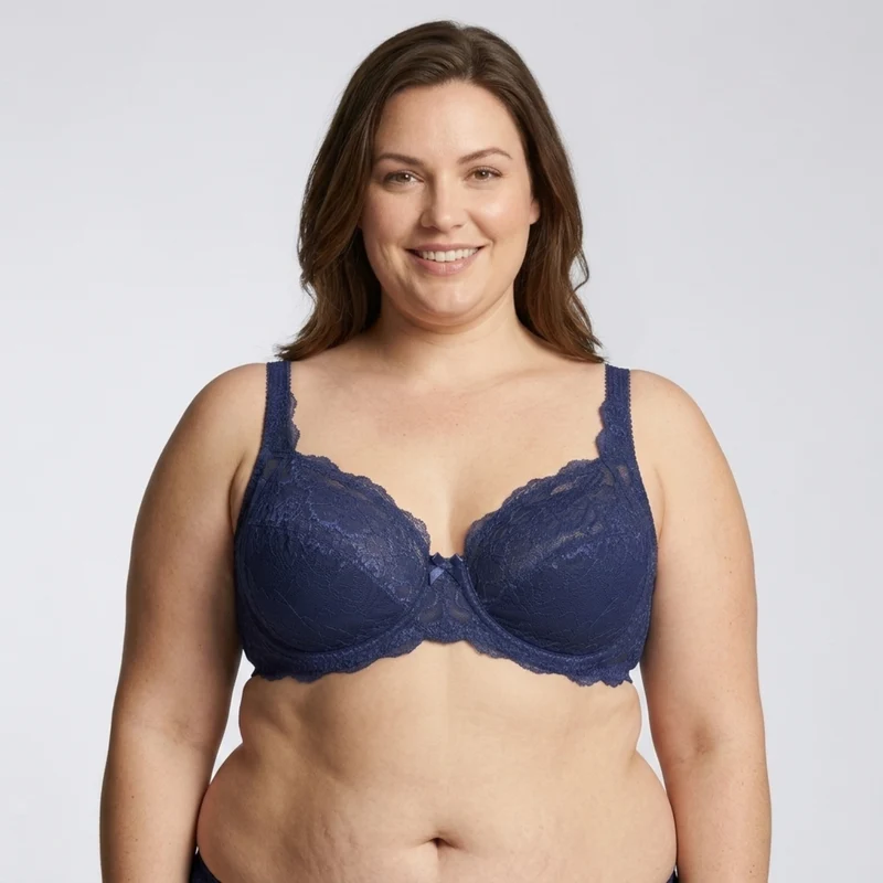 Soutien-gorge grande taille pour femme avec armatures et détails en dentelle