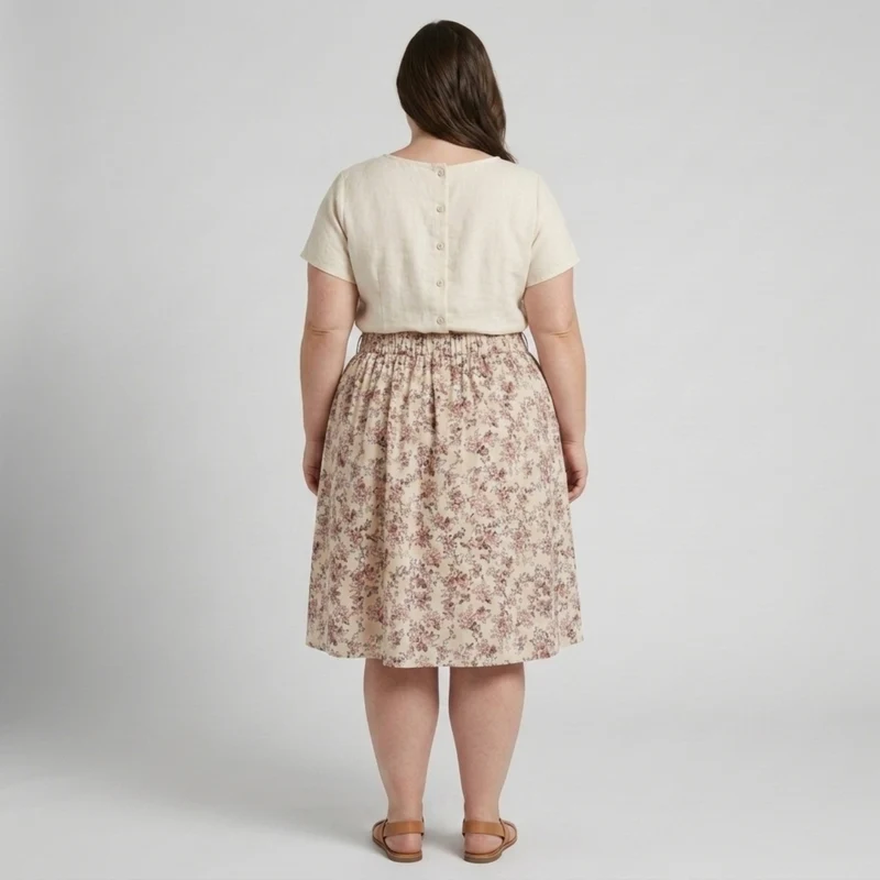 Robe de plage grande taille pour femme évasée à motif floral