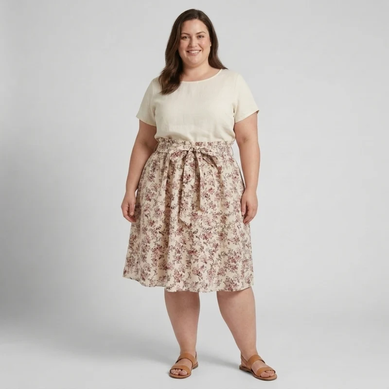 Robe de plage grande taille pour femme évasée à motif floral