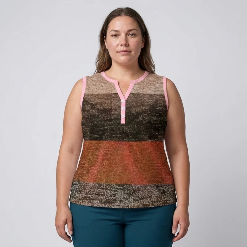Débardeur grande taille à col en V pour femme