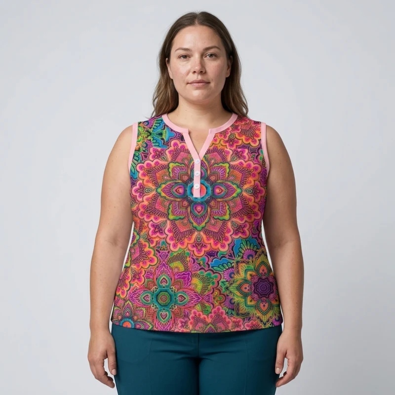 Débardeur grande taille à col en V pour femme