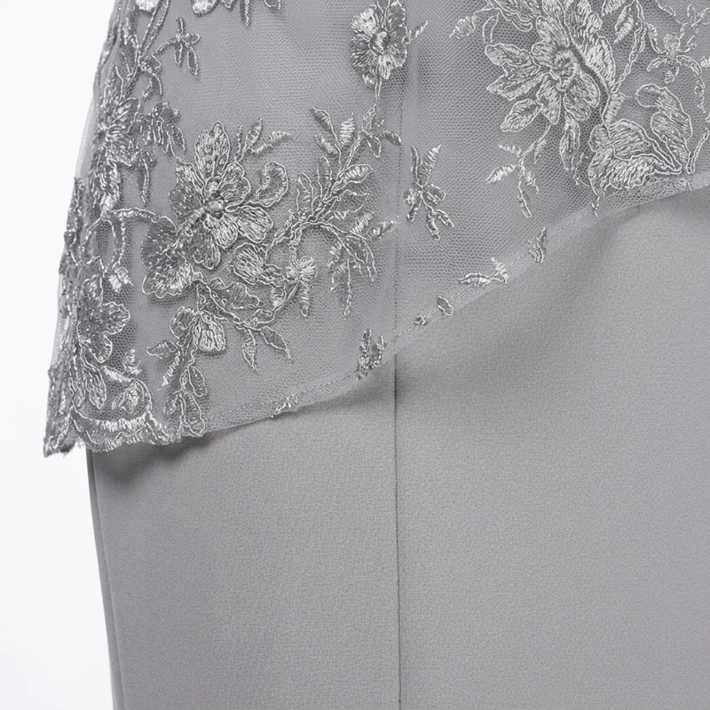 Robe midi grande taille pour femme avec broderie en dentelle