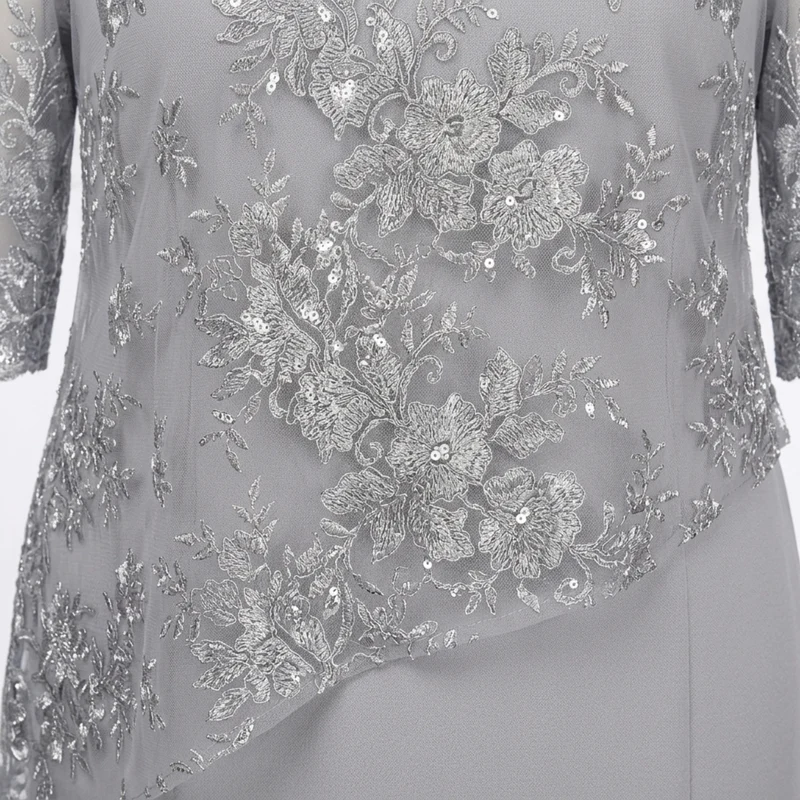 Robe midi grande taille pour femme avec broderie en dentelle