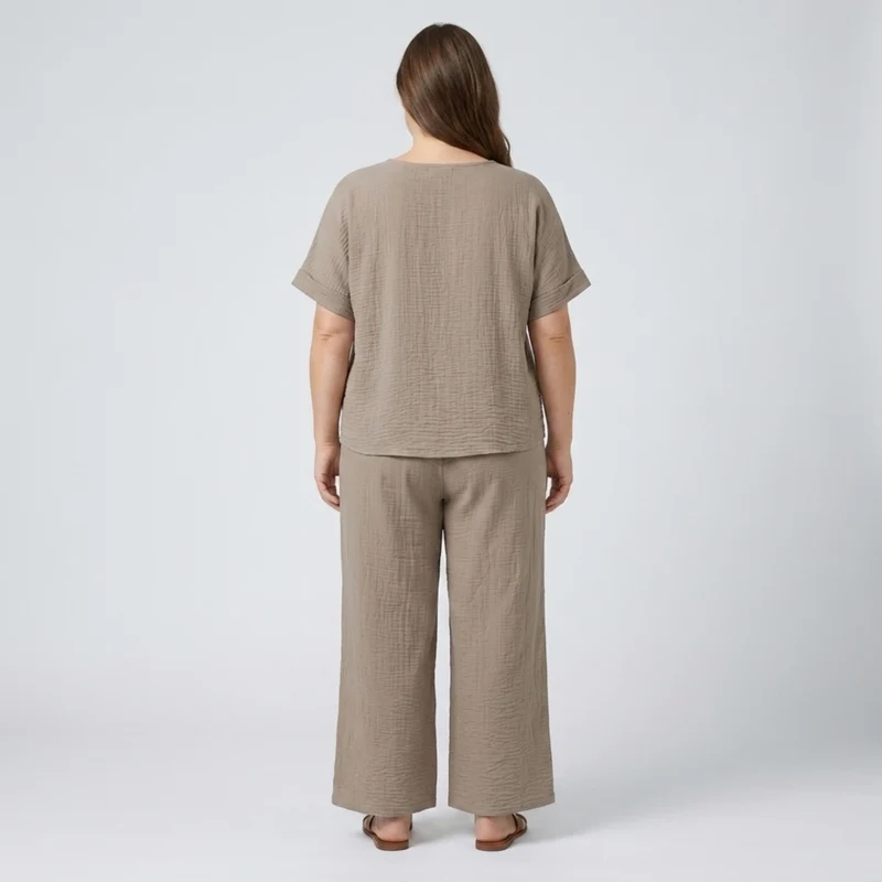 Ensemble pantalon grande taille décontracté pour femme