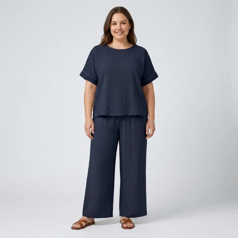 Ensemble pantalon grande taille décontracté pour femme