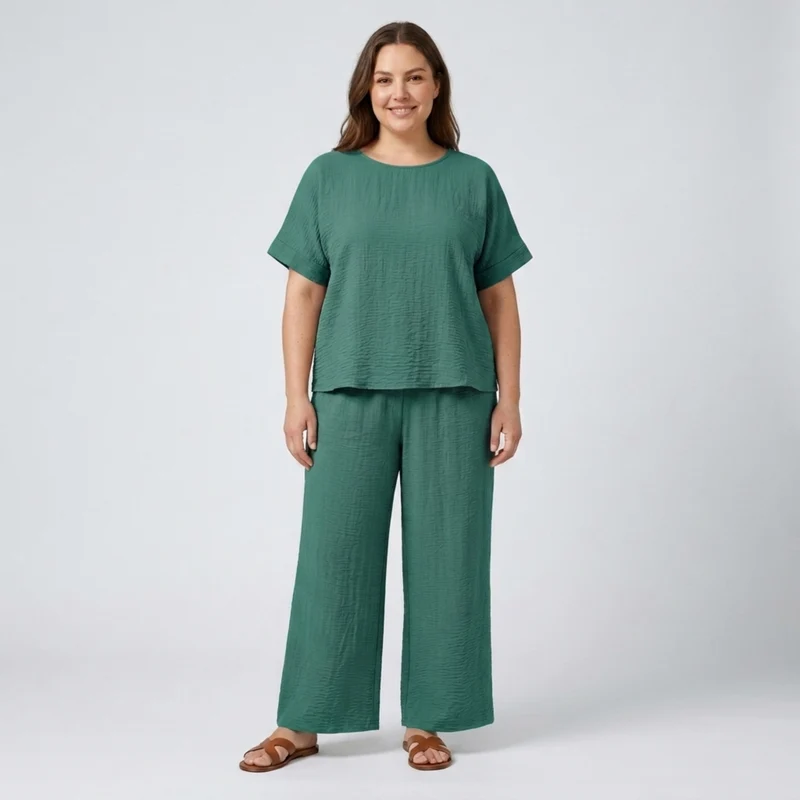 Ensemble pantalon grande taille décontracté pour femme