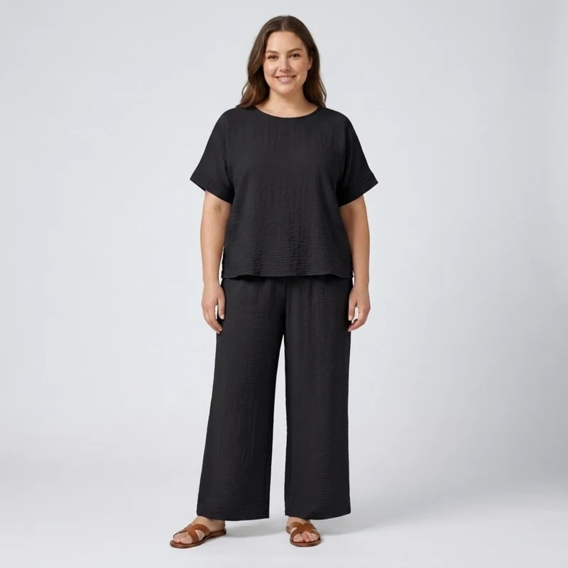 Ensemble pantalon grande taille décontracté pour femme