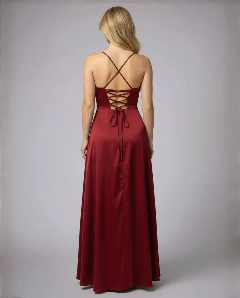 Robe de soirée en soie femme - coupe moulante fendue - grand événement