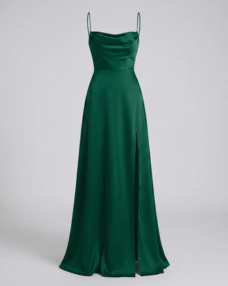 Robe de soirée en soie femme - coupe moulante fendue - grand événement