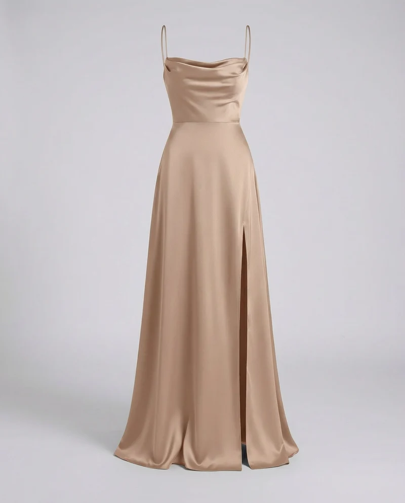 Robe de soirée en soie femme - coupe moulante fendue - grand événement