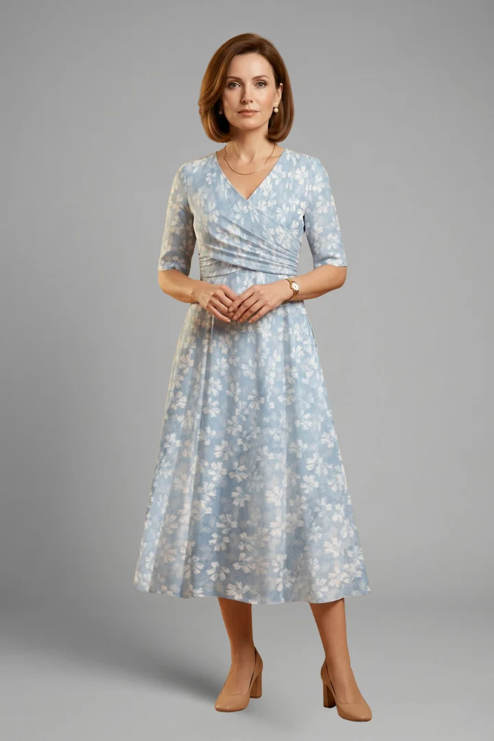 Haut long mi-moyen femme — robe droite unie à manches courtes | vacances