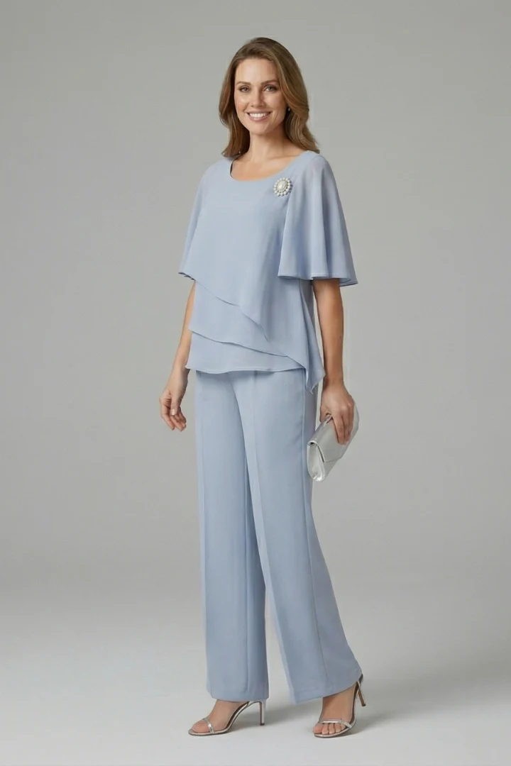 Ensemble tunique et pantalon femme — modèle fluide droit sans boutons | vacances