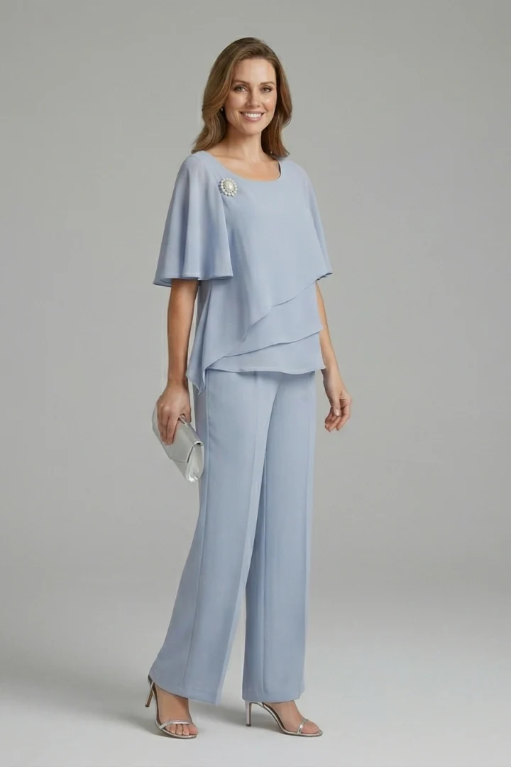 Ensemble tunique et pantalon femme — modèle fluide droit sans boutons | vacances