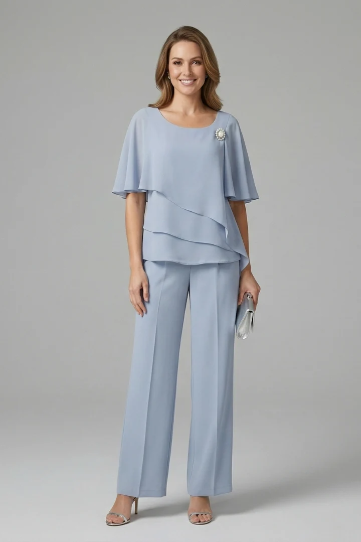 Ensemble tunique et pantalon femme — modèle fluide droit sans boutons | vacances