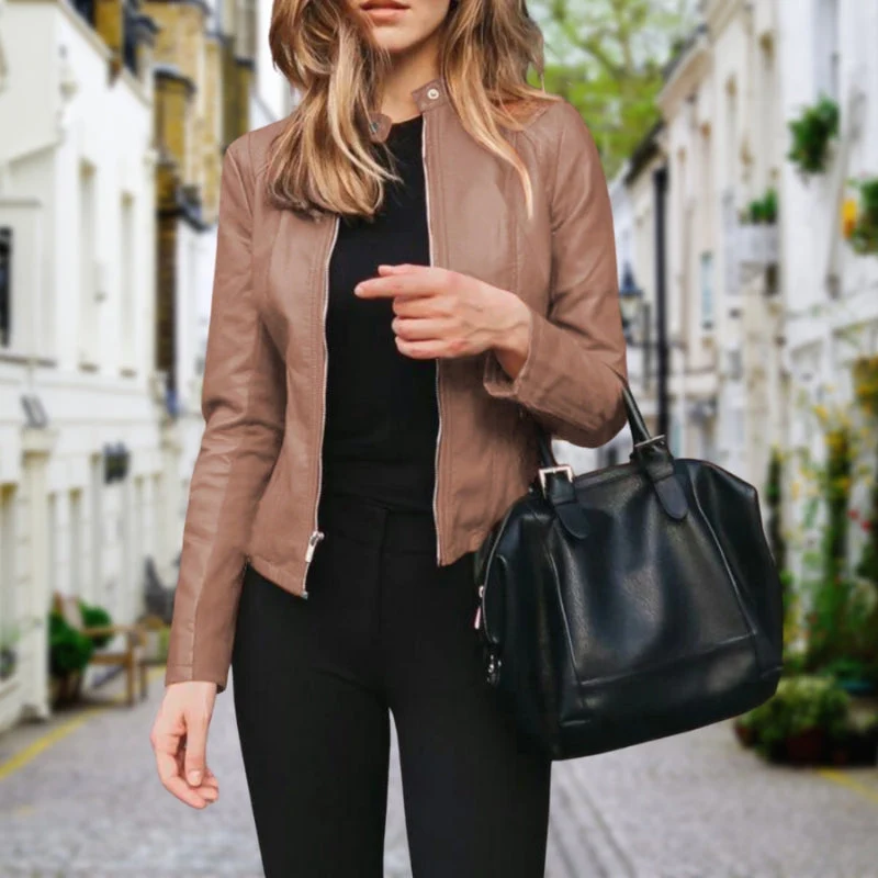 Veste Slim à Manches Longues avec Fermeture Éclair