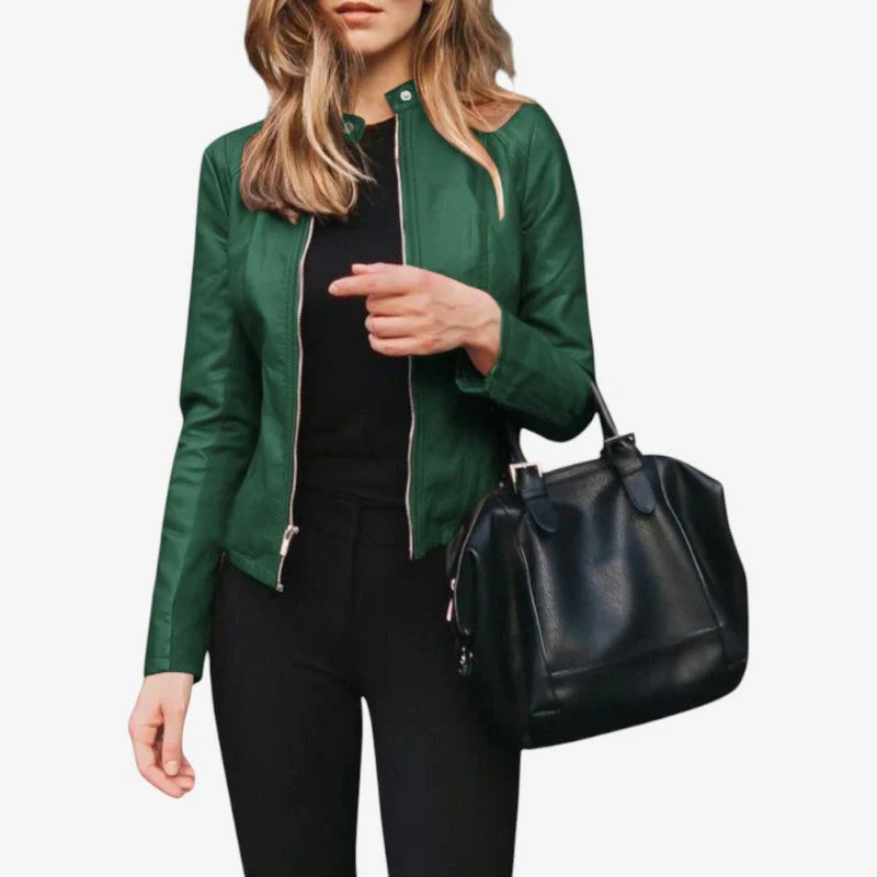 Veste Slim à Manches Longues avec Fermeture Éclair