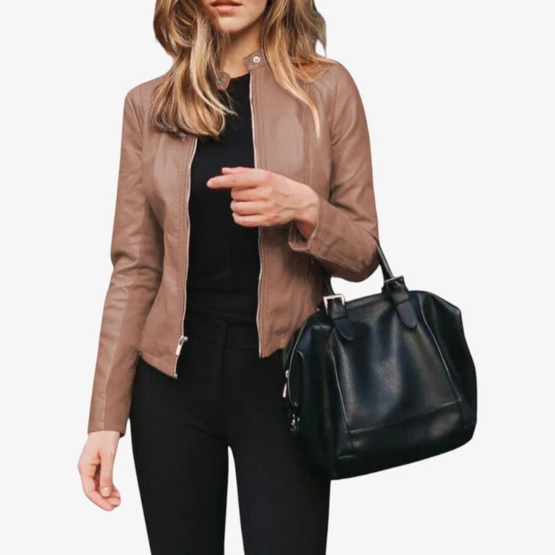 Veste Slim à Manches Longues avec Fermeture Éclair