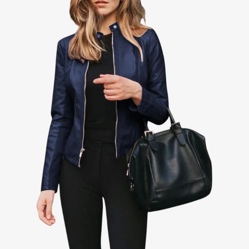 Veste Slim à Manches Longues avec Fermeture Éclair