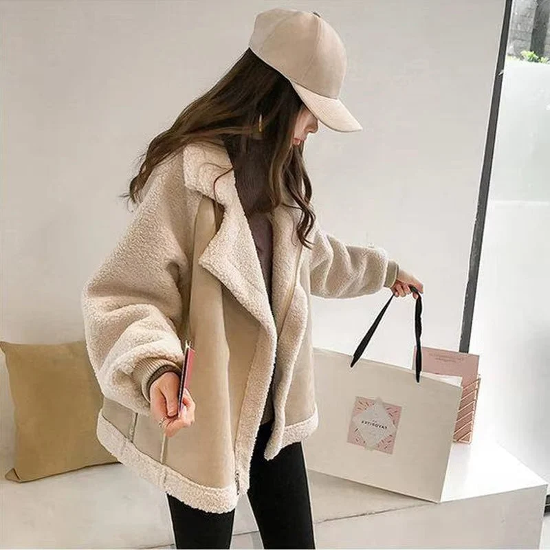 Manteau Long Oversize avec Fermeture Éclair et Poches