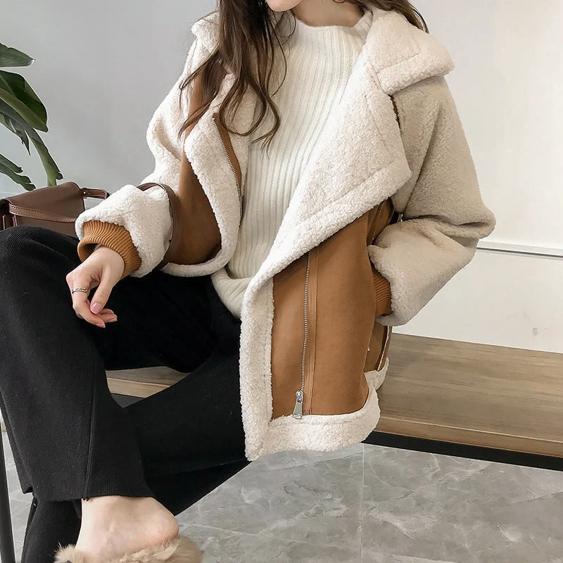 Manteau Long Oversize avec Fermeture Éclair et Poches