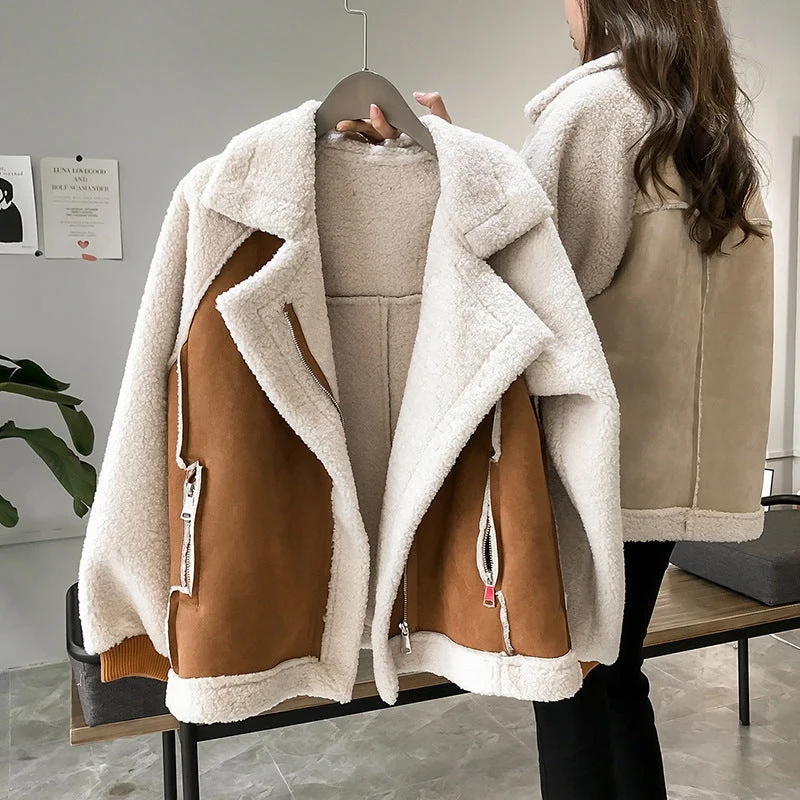 Manteau Long Oversize avec Fermeture Éclair et Poches