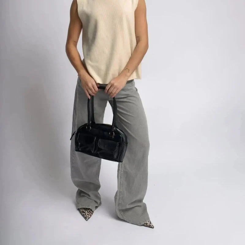 Sac bandoulière à longue sangle avec poche latérale et fermeture éclair