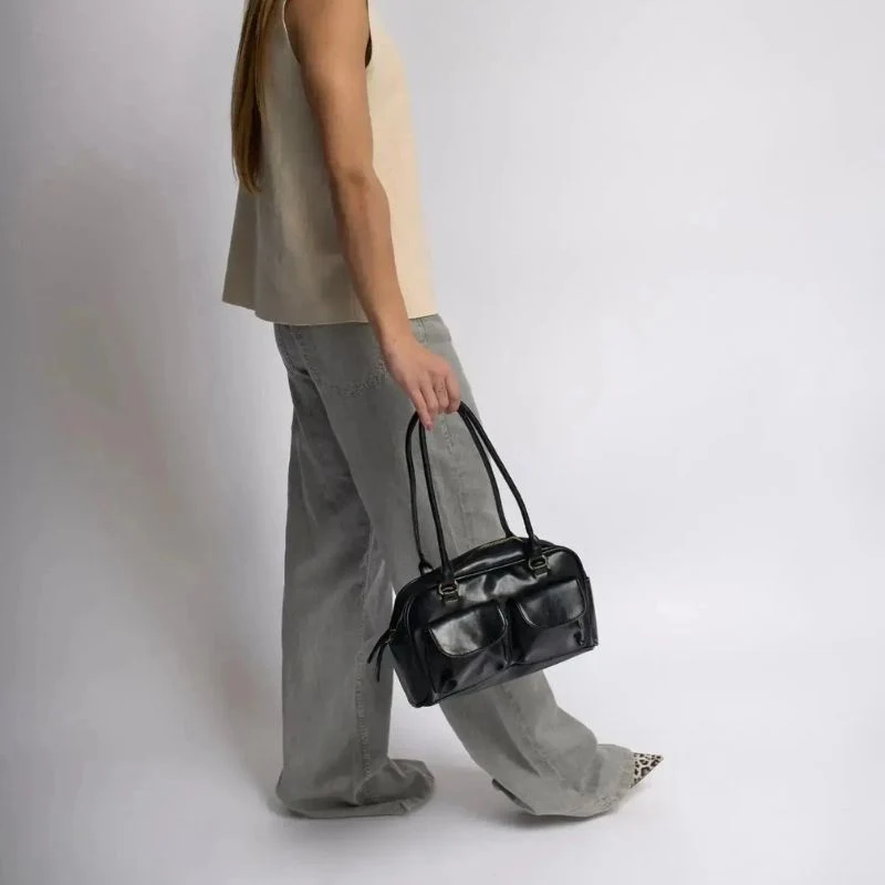 Sac bandoulière à longue sangle avec poche latérale et fermeture éclair